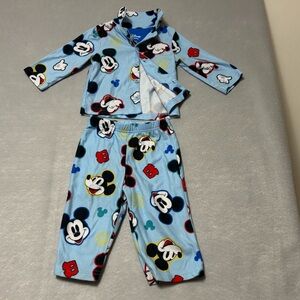 Disney Baby Blue and Red Mickey Mouse Pajama Set